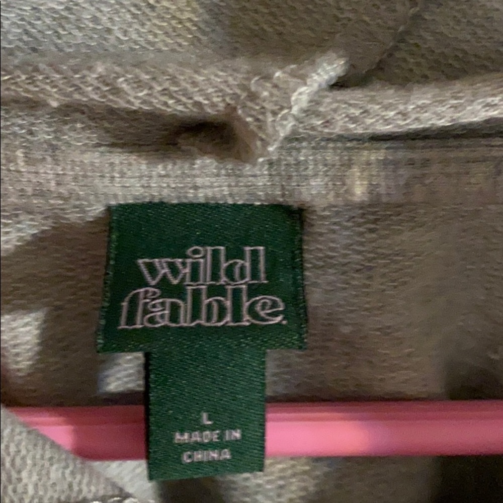 Wild Fable Cropped Gray Hooded Sweatshirt - Picture 2 of 4